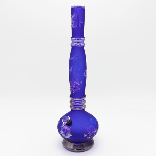 Chinese Dragon Glass Bong - Frosted Blue Planet X