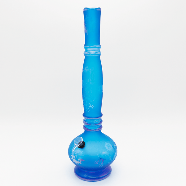 Chinese Dragon Glass Bong - Frosted Light Blue Planet X