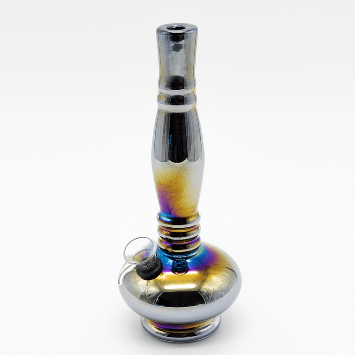 GLASS BONG- MAGNETIC 24cm SILVER OIL SLICK S/GLASS Planet X