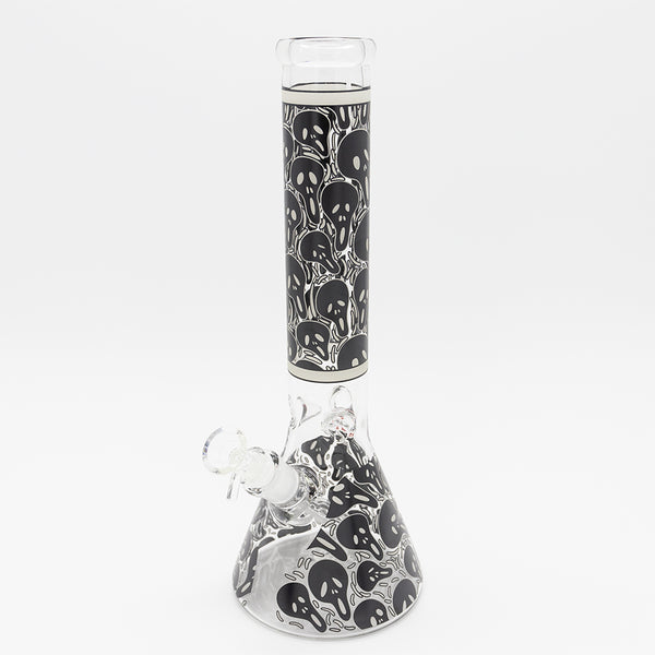 Ghost Face Glass Bong - Black Planet X
