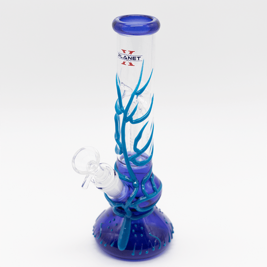 Glass Bong- Blue Lava Tree Blue Base 25cm Glow Planet X Planet X