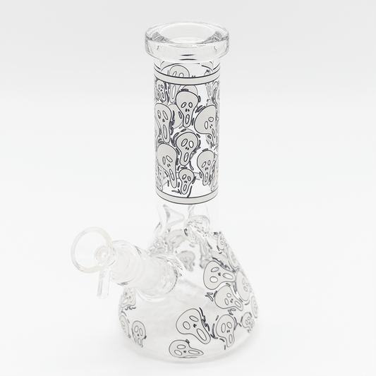 Mini Ghost Face Glass Bong - White Planet X