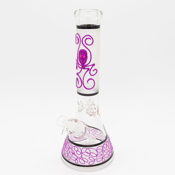 Glow Octopus Glass Bong - Purple Planet X
