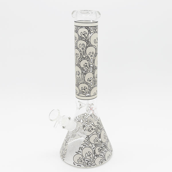 Ghost Face Glass Bong - White Planet X