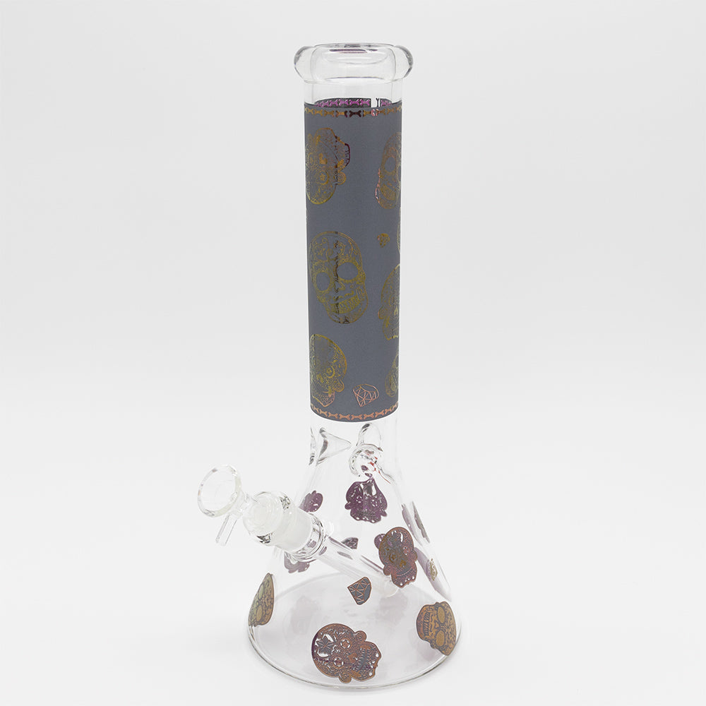 Sugar Skull Glass Bong - Silver Planet X
